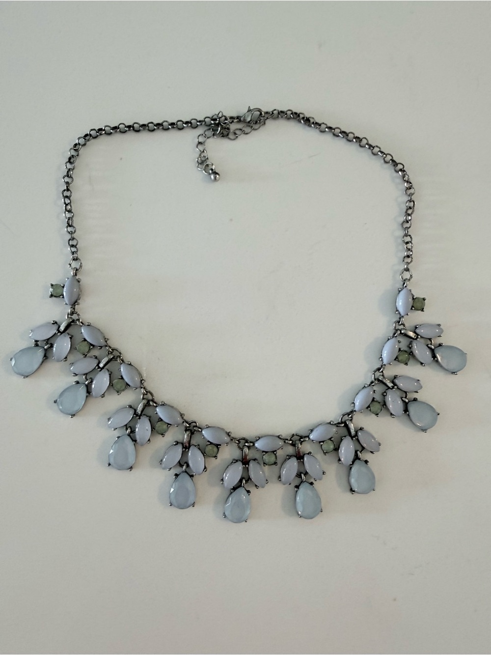 Delicate blue Teardrop Statement Necklace